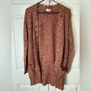 SO Women's Salmon Odetta Open Pocket Cardigan Sweater Size S